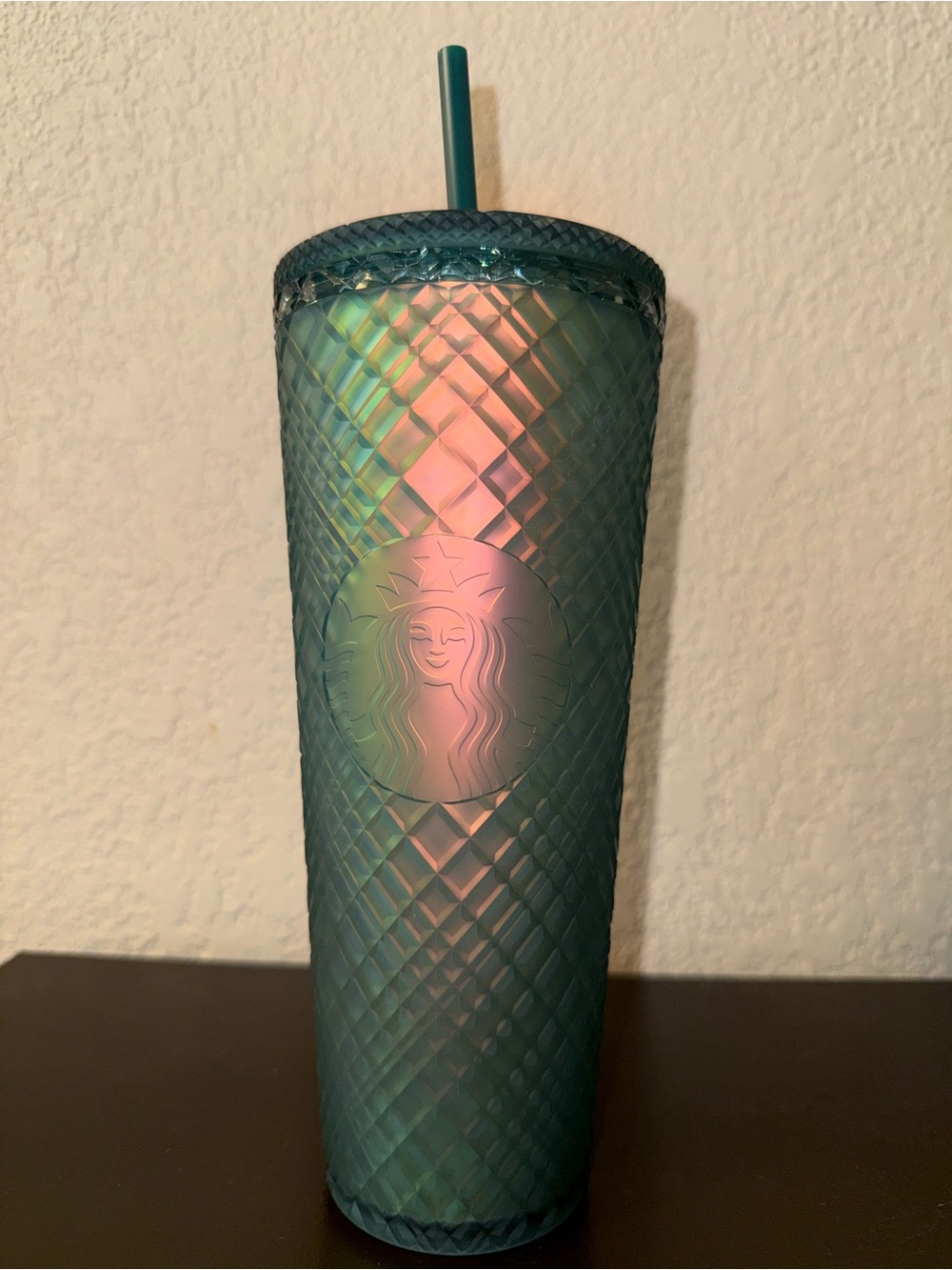 Starbucks Iridescent Emerald Green Studded Tumbler with Straw